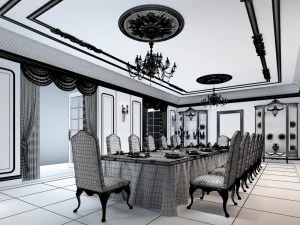 family - kitchen - restaurant 340 3D Model