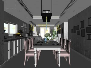 family - kitchen - restaurant 344 3D Model
