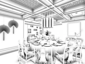 family - kitchen - restaurant 346 3D Model