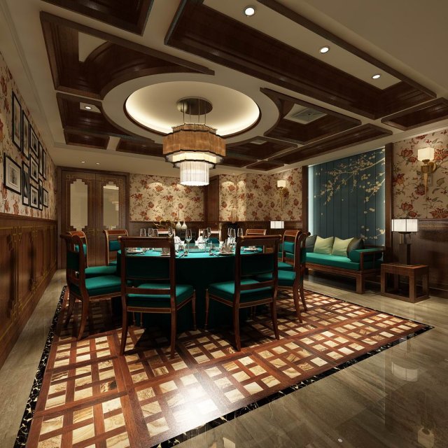 family - kitchen - restaurant 347 Modello 3D .c4d .max .obj .3ds .fbx .stl .blend 