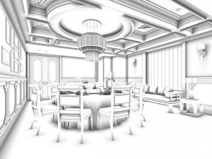 family - kitchen - restaurant 347 Modello 3D