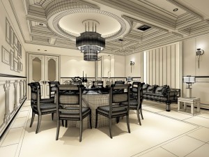 family - kitchen - restaurant 347 Modello 3D