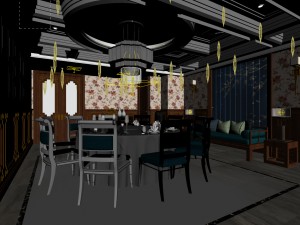 family - kitchen - restaurant 347 Modello 3D