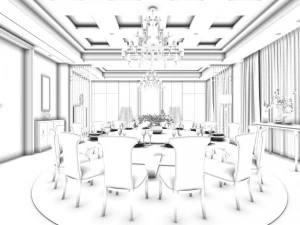 family - kitchen - restaurant 349 3D Model