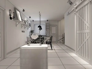 family - kitchen - restaurant 351 3D Model