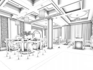 family - kitchen - restaurant 352 3D-Modell