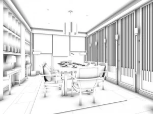 family - kitchen - restaurant 354 3D Model