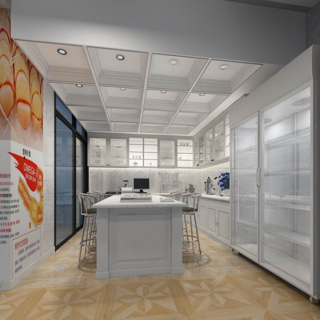 family - kitchen - restaurant 360 3D Model .c4d .max .obj .3ds .fbx .stl .blend 