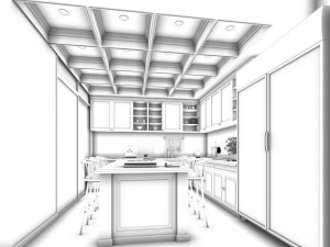 family - kitchen - restaurant 360 3D Model