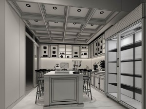 family - kitchen - restaurant 360 3D Model