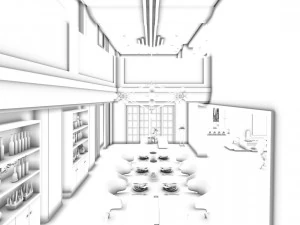 family - kitchen - restaurant 362 3D Model