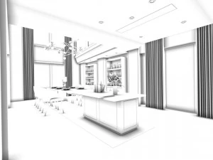 family - kitchen - restaurant 362 3D Model