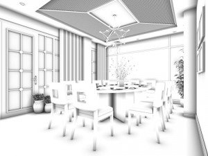 family - kitchen - restaurant 363 Modèle 3D