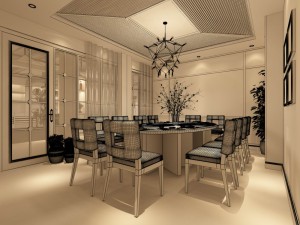 family - kitchen - restaurant 363 Modèle 3D
