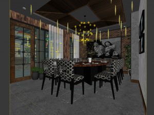 family - kitchen - restaurant 363 Modèle 3D