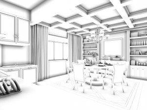 family - kitchen - restaurant 364 3D Модель