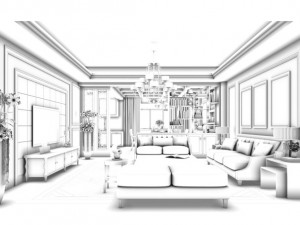 family - kitchen - restaurant 364 3D Модель