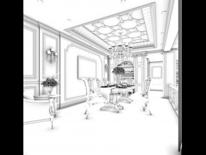family - kitchen - restaurant 367 3D Model