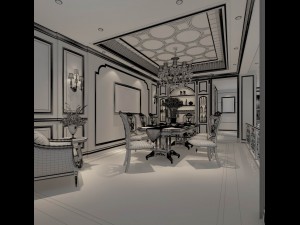 family - kitchen - restaurant 367 3D Model