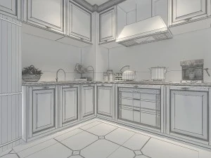 family - kitchen - restaurant 369 3D Model