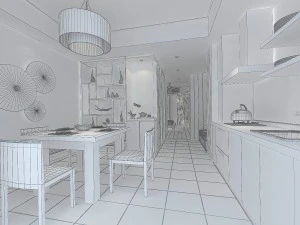 семья - кухня - ресторан 371 3D Модель