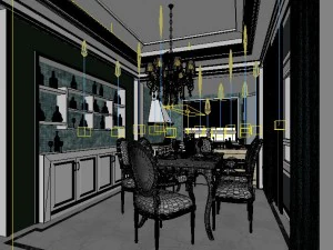 family - kitchen - restaurant 381 3D Model