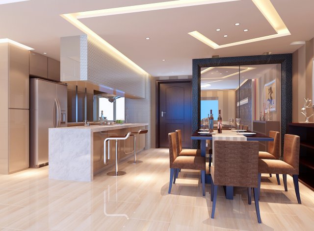 family - kitchen - restaurant 388 3D मॉडल .c4d .max .obj .3ds .fbx .stl .blend 