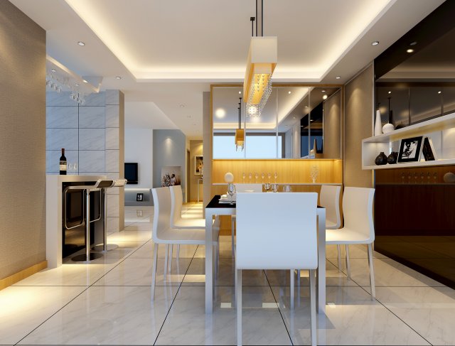 family - kitchen - restaurant 390 3D Модель .c4d .max .obj .3ds .fbx .stl .blend 