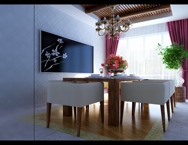 family - kitchen - restaurant 395 Modello 3D .c4d .max .obj .3ds .fbx .stl .blend 
