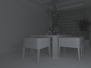 family - kitchen - restaurant 395 Modello 3D