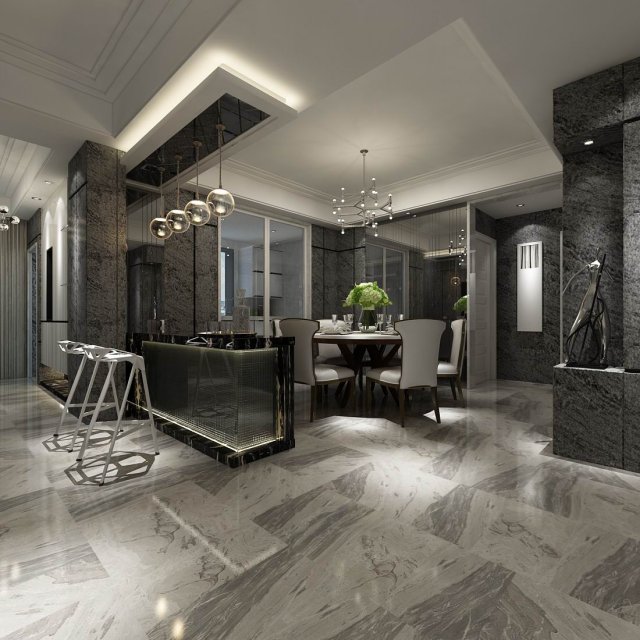 family - kitchen - restaurant 397 3D Model .c4d .max .obj .3ds .fbx .stl .blend