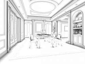 family - kitchen - restaurant 398 Modello 3D