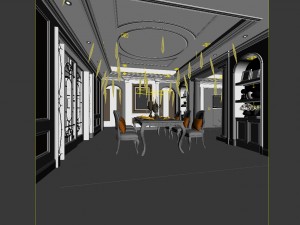 family - kitchen - restaurant 398 Modello 3D