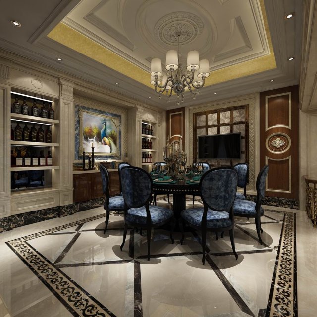 family - kitchen - restaurant 399 3D-Modell .c4d .max .obj .3ds .fbx .stl .blend 