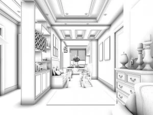 family - kitchen - restaurant 402 3D Model