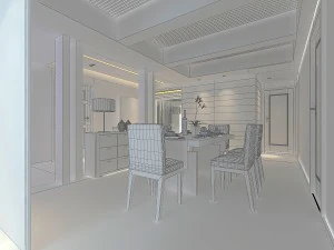 family - kitchen - restaurant 405 3D Model