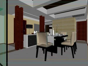 family - kitchen - restaurant 405 3D Model
