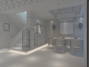 family - kitchen - restaurant 407 3D Model