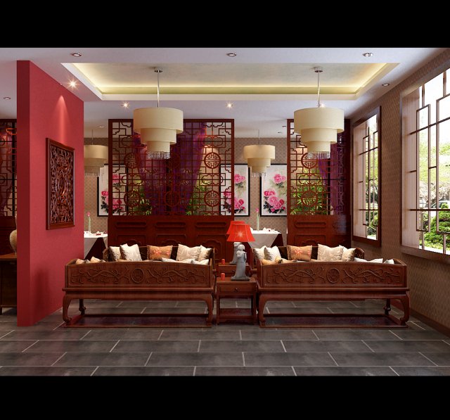family - kitchen - restaurant 417 Model 3D .c4d .max .obj .3ds .fbx .stl .blend 