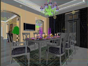 family - kitchen - restaurant 423 Modèle 3D
