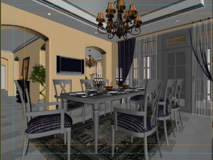 family - kitchen - restaurant 423 Modèle 3D