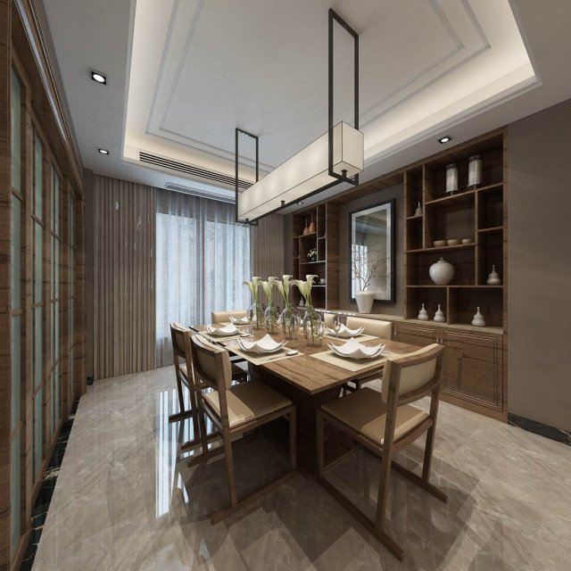 family - kitchen - restaurant 430 3D Модель .c4d .max .obj .3ds .fbx .stl .blend 