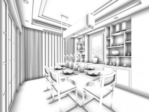 family - kitchen - restaurant 430 3D Модель