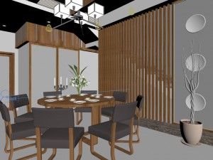 family - kitchen - restaurant 433 Model 3D