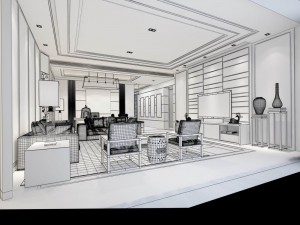 family - kitchen - restaurant 434 Model 3D