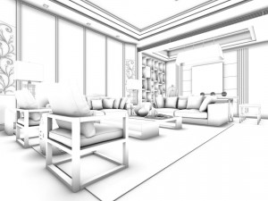 family - kitchen - restaurant 434 Model 3D