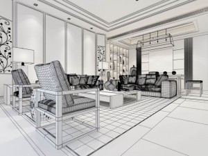 family - kitchen - restaurant 434 Model 3D