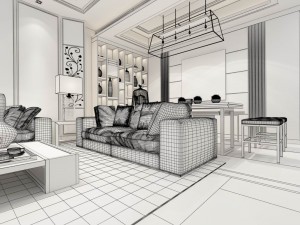 family - kitchen - restaurant 434 Model 3D