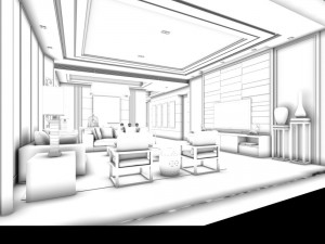 family - kitchen - restaurant 434 Model 3D
