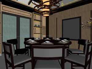 family - kitchen - restaurant 434 Model 3D